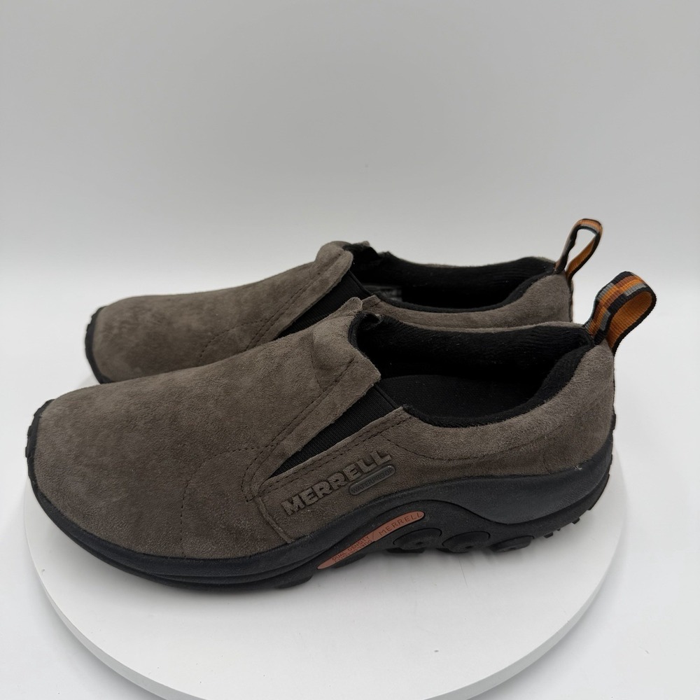 Merrell Jungle Moc Shoes Mens Size 8 Gunsmoke Nubuck Leather Slip‎ Ons J52931